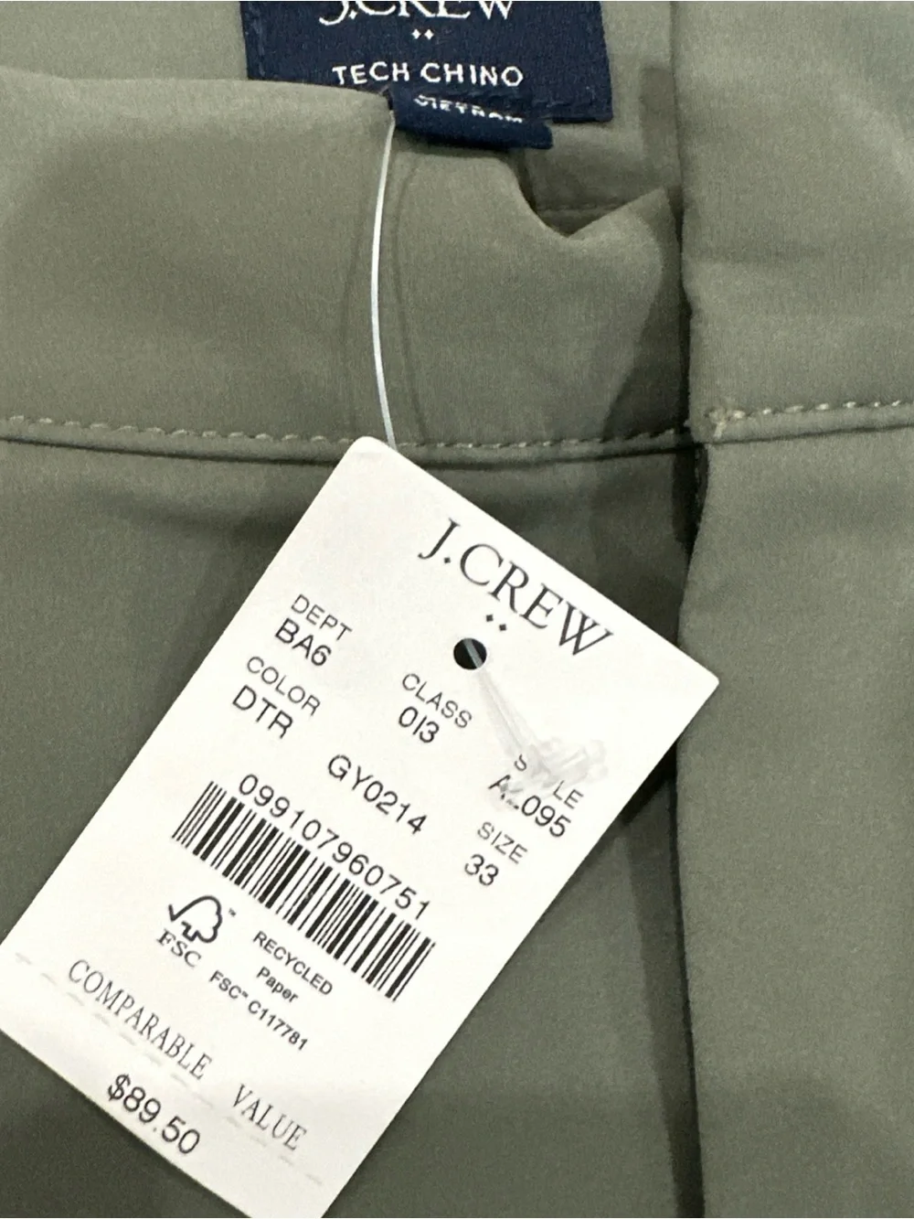 J. Crew Men’s Light Gray Flat Front Performance Shorts